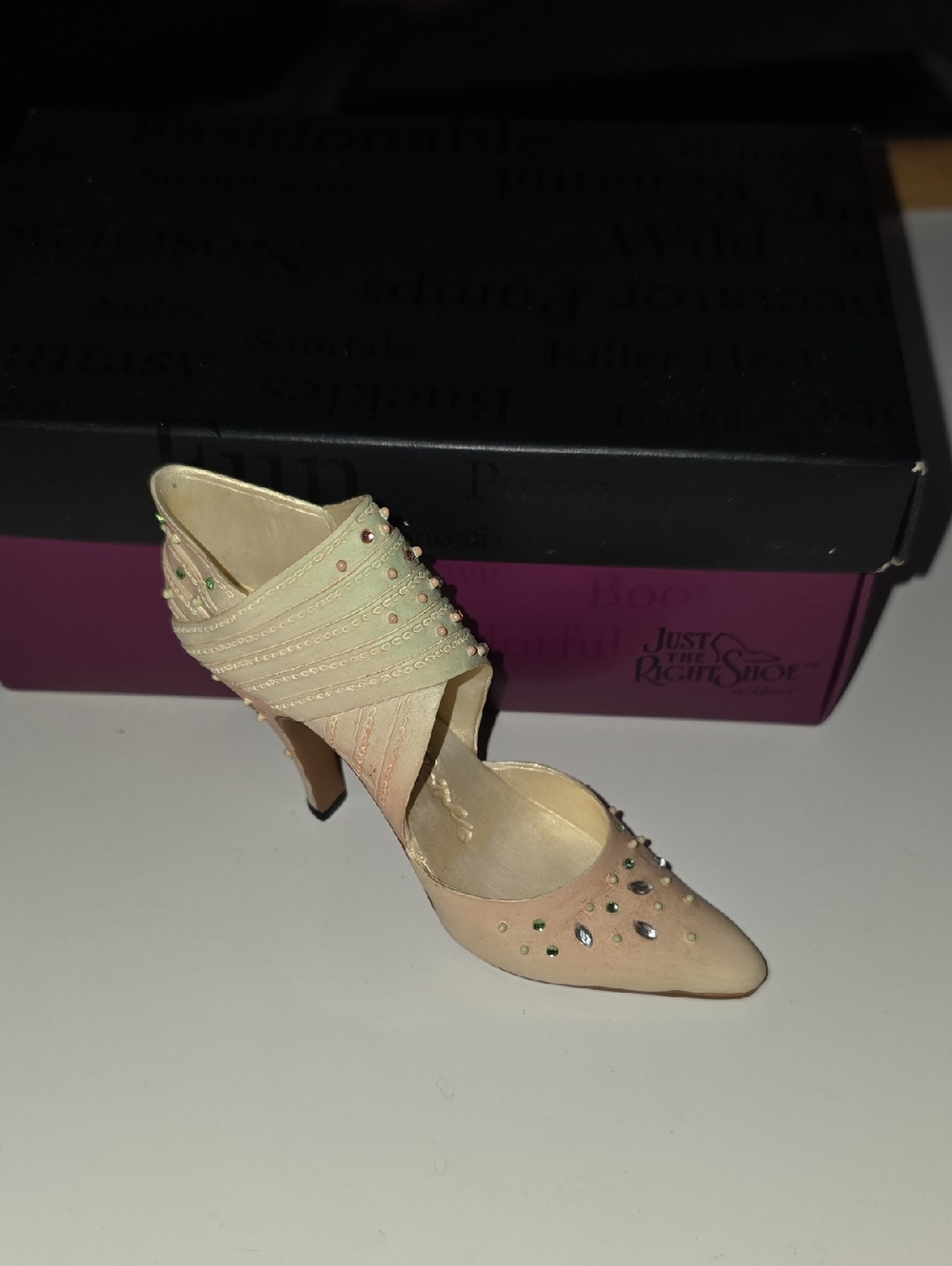 Just The Right Shoe Pink Blush Crystal-Accented Pointed-Toe Heels